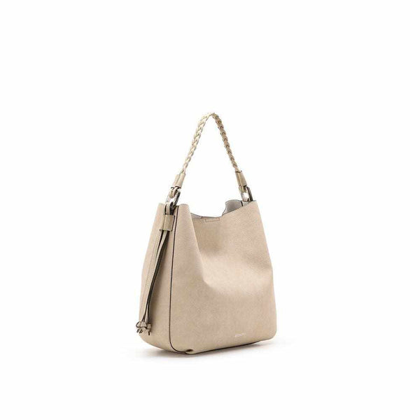Chic Galera hobo bag with braided strap and decorative side straps, modern design.