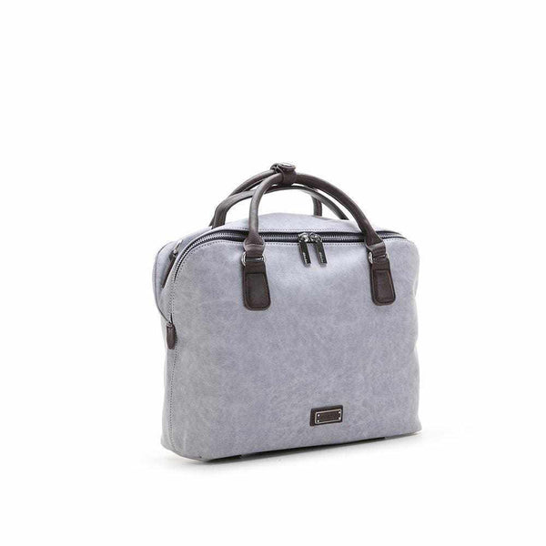 Square urban Kyra bowling bag with hand and cross straps in grey.