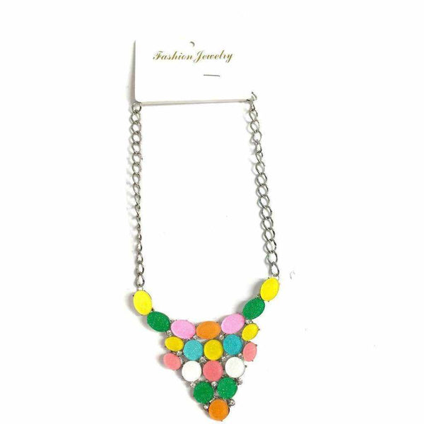 Multicoloured Glitter Gem Necklace - Silvana Boutique