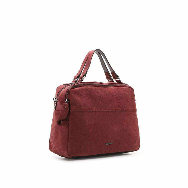 Silva premium bag, large-capacity bowling bag, nubuck and smooth leather, elegant two-tone, hand strap, removable cross-strap.