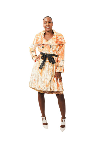Luxury Minky Velvet Coat with faux leather details and oversized fit.