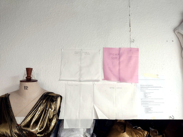 Adult sewing class – seam finish samples