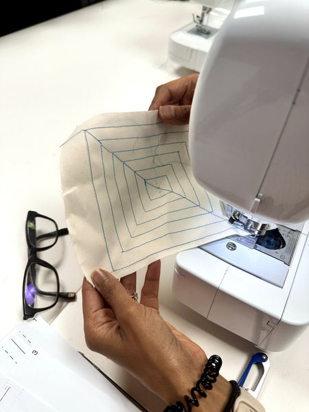 Adult sewing class – machine stitching practice