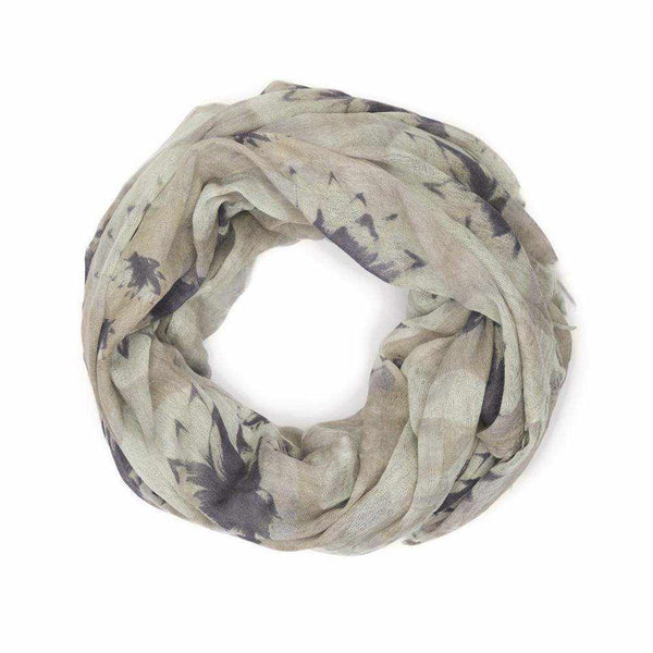 Delicate floral print CLARA scarf, 100% wool, with fringes.