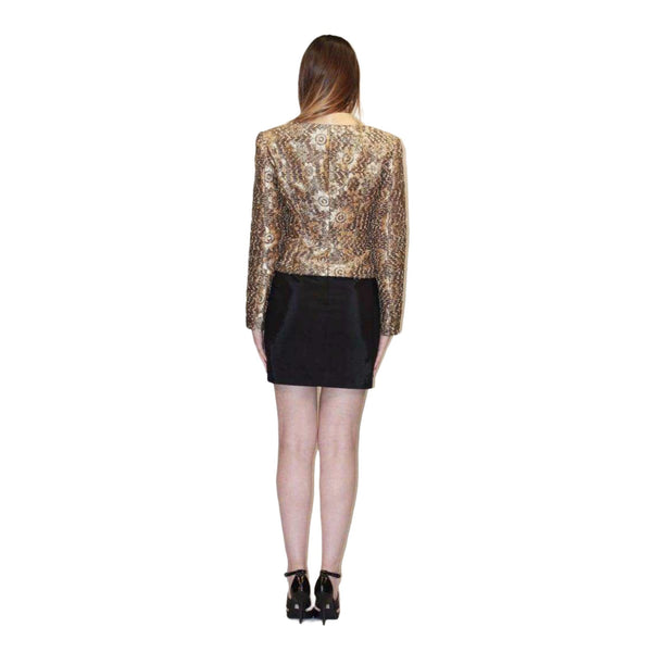 Classic Blazer with faux leather lapel - Silvana Boutique
