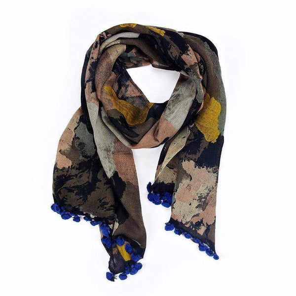 Dark Blotch Print Scarf - Silvana Boutique