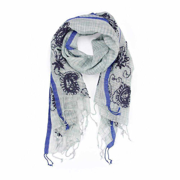 Embroidery Paisley Scarf - Silvana Boutique