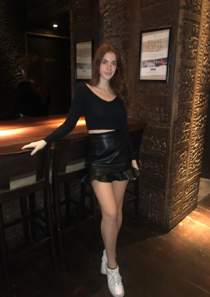leather mini skirt