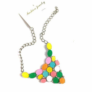 Multicoloured Glitter Gem Necklace - Silvana Boutique